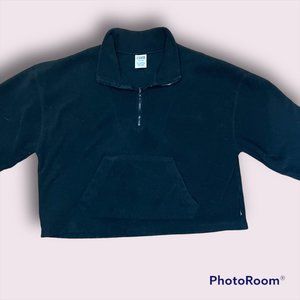 VS PINK Fleece Quarter-Zip Cropped Pullover Jacket